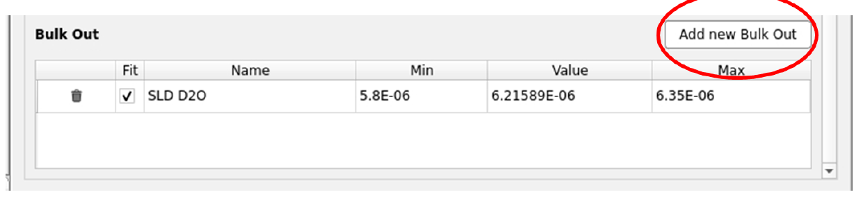 Adding Bulk Out in the Experimental Parameters Tab