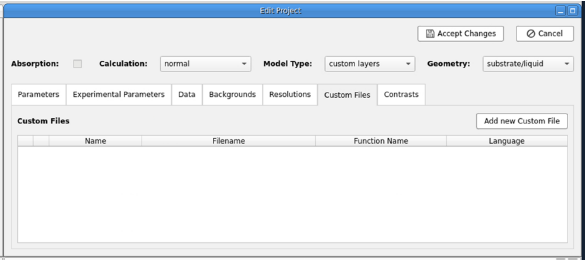 RasCAL-2 Custom Files Tab